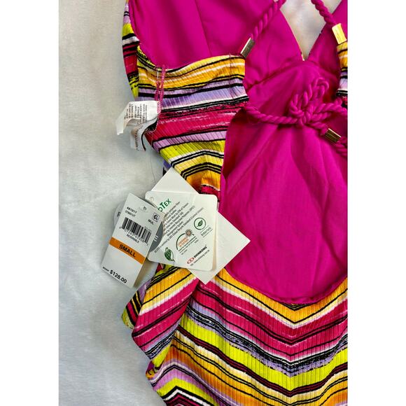 Becca Reversible Abigail Colorful One-Piece Swimsuit L66255 Size Small - Picture 10 of 10